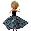 Doll Clothes Superstore Handmade Elegant Evening Gown for Barbie – Metallic Silver Background Design - 3 of 4