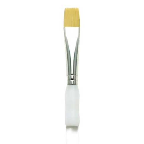 Creative Mark Qualita Golden Taklon Long Handle Brush Flat #12