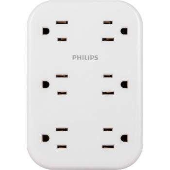 Philips 900J 6-Outlet Surge Tap - White