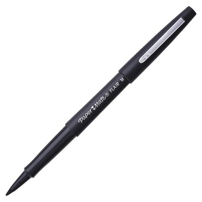 Paper Mate Flair Felt Tip Pens, Medium Point, Black, pk of 12