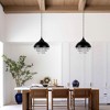 YANSUN Industrial Crystal Pendant Light, 1-Light Hanging Fixture, Black Finish, E26 Base, Non-Integrated Bulb Design - 4 of 4