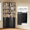 Tribesigns 79"Corner Shelf with Cabinet, 5-Tier Bookshelf with Storage Cabinet, Double Doors and Baffle Design, for Home Office, Black - 4 of 4