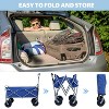 Vynxaria Collapsible Foldable Wagon Cart, Equipped with Wheels and Drink Holders, Ideal for Shopping, Gardening, Sports, Groceries, Camping, Outdoor - 2 of 4