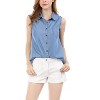 Allegra K Women's Single Breasted Casual Office Sleeveless Shirt - 2 of 4