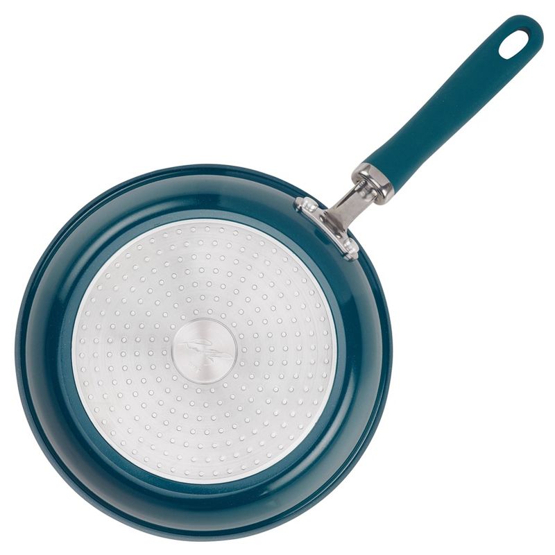 Rachael Ray Create Delicious 9.5" Aluminum Nonstick Deep Skillet with Lid Teal, 4 of 8