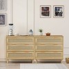 Okak Rustic 3 Drawers Rattan Dresser, Wooden Chest Storage Cabinet Organizer for Bedroom,Living/Dining Room,Hallways,Easy Assembly - 2 of 4