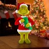 Gemmy Grinch Holiday Greeter with Plush Snowflake Sweater and Green Stocking, Multi - 2 of 2