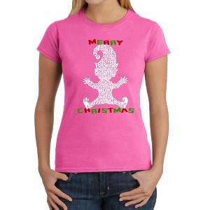 LA Pop Art Christmas Elf - Women's Word Art T-Shirt - 1 of 4