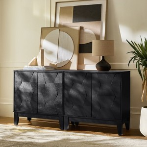 Set of 2 Lucinda 30'' Tall 2 - Door Accent Cabinet with Adjustable Shelves | HULALA HOME - 1 of 4