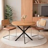 Hooseng Round Dining Table for 4, Farmhouse Style Kitchen Table Small Dinner Table with MDF Top and Metal Legs, Space Saving Dining Room Furniture - 3 of 4