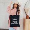 City Creek Prints I Put The Pro In Procrastinate Canvas Tote Bag - 15x16 - Black - 2 of 2