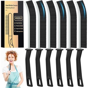 DOMETOUR Hard Bristle Crevice Cleaning Brush Small Cleaning Brushes Set for Shower Tile Skinny Gap Cleaning Tools for Bathroom Kitchen Sink Window - 1 of 4