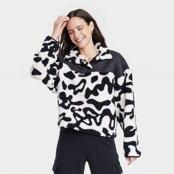 Women's Printed High Pile Fleece Jacket - Joylab™ Black Xl : Target