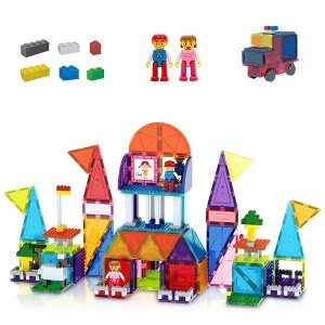 PICASSO-TILES 333PCS Magnetic Brick & Tile Combo Set with Action Figures, STEM Building Blocks, Educational Montessori Toy for Preschool Toddlers Kids - 1 of 4