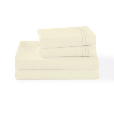 Marcielo 3/4 Pcs Soft Solid & Embroidery Bed Sheets Set
