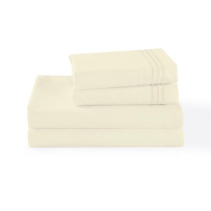 Marcielo 3/4 Pcs Soft Solid & Embroidery Bed Sheets Set - 1 of 4