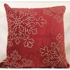 Tramull Velvet Holiday Pillow Cover 20x20 with Silver Snowflake Embroidery, Christmas Winter Decor for Couch Bed - 3 of 4
