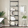 vidaXL Black 6-Tier Industrial-Style Bookcase - Made of Engineered Wood and Metal Frame - 23.6x11.8x74 inches - 2 of 4