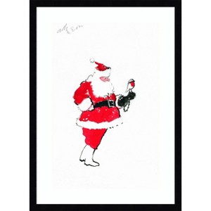 Amanti Art Santa and Robin (Falconry) by George Adamson Wood Framed Wall Art Print 18 in. x 25 in. - 1 of 4