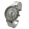 Olivia Pratt Round Face Rhinestone Bezel Textured Bangle Women Watch - 2 of 3