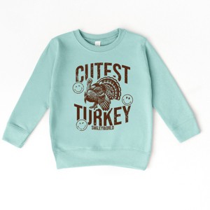 SmileyWorld Cutest Turkey Distressed - Toddler Graphic Sweatshirt and Youth Graphic Sweatshirt - 1 of 3