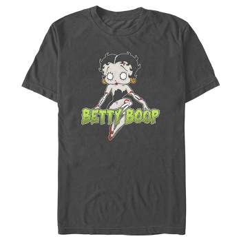 Men's Betty Boop Halloween Zombie Love Heart T-shirt - Charcoal Heather ...