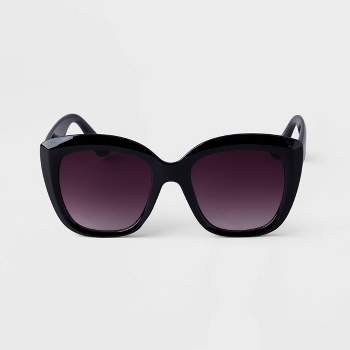 Women's Oversized Cateye Sunglasses - A New Day™ Black