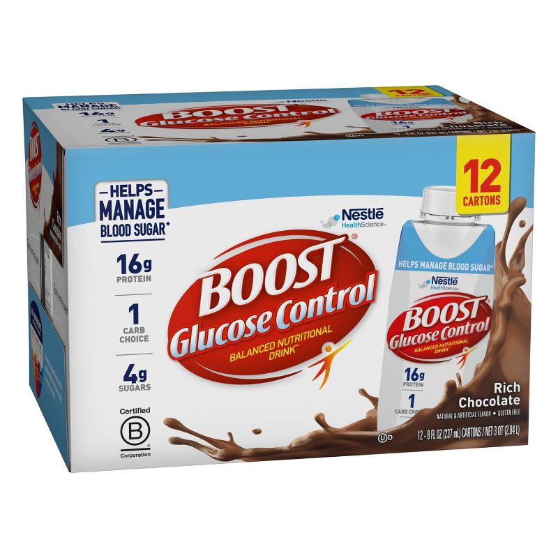 Boost Glucose Control Nutritional Shakes - Rich Chocolate - 8 fl oz/12pk, 3 of 7