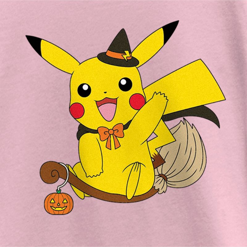 Girl's Pokemon Halloween Pikachu Witch Costume T-Shirt, 2 of 5