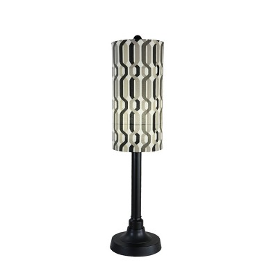 Patio Living Concepts Coronado 42 Table Lamp 62190 with 2 black body and New Twist Caviar outdoor fabric shade
