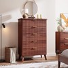 5 Drawer Dresser for Bedroom, Tall Fluted Wood Chest with Gold Handles, Modern Dressers with Thickened Design for Living Room - 3 of 4