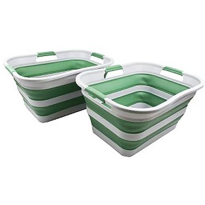 SAMMART 30L(8 gallon) Collapsible Plastic Laundry Basket, Water capacity: 24L(6.3 gallon) - 1 of 4