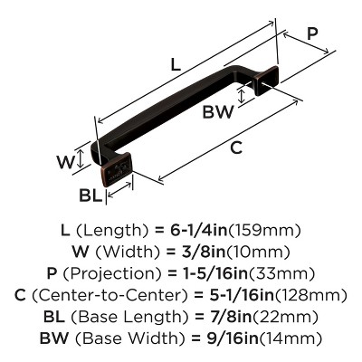 Oil Rubbed Bronze 5-1/16" Cabinet Drawer Pull with Mounting Hardware