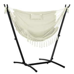 Outsunny Hammock Chair w/ Stand, Hammock Swing w/ Phone Holder - 1 of 4