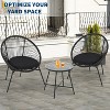 3-Piece Acapulco Patio Set – All-Weather Woven Chairs & Tempered Glass Table for Balcony/Deck - 3 of 4