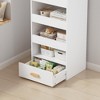 Kumasinova 4-Tier Freestanding Bookshelf,Storage Bookcase with 3 Sliding Drawers&1 Bottom Drawer,Book Shelf for Living Room,Bedroom,White - 3 of 4