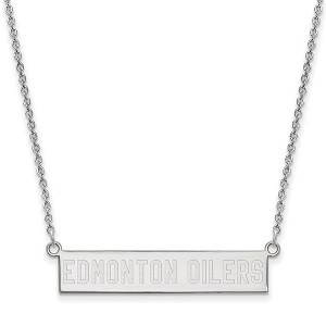 Black Bow Jewelry Sterling Silver Edmonton Oilers NHL Necklace 18 Inch - 1 of 4