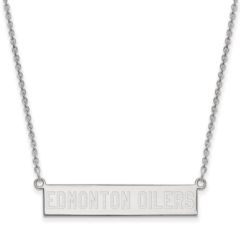 Black Bow Jewelry Sterling Silver Edmonton Oilers NHL Necklace 18 Inch - image 1 of 4