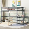 Full Loft Bed, Toddler Loft Bed With Built-in Desk, Ladder Platform, Ladder, Guardrail, Modern Full House Loft Bed For Home, Apartment, Bedroom - 3 of 4