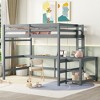 Full Loft Bed, Toddler Loft Bed With Built-in Desk, Ladder Platform, Ladder, Guardrail, Modern Full House Loft Bed For Home, Apartment, Bedroom - image 3 of 4