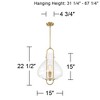Possini Euro Design Hermine Soft Gold Pendant Light 15" Wide Modern Clear Glass Fixture for Dining Room House Foyer Kitchen Island - 4 of 4
