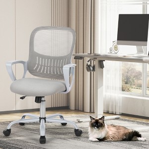 ALEXOUN Mesh Rolling Task and Office Chairs with Flip-up Arms  & Wheels,Comfortable Lumbar Support,Comfy for Home,Bedroom,Study,Student, - 1 of 4