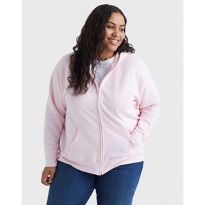 Hanes Just My Size EcoSmart Women's Full-Zip Fleece Hoodie (Plus Size) - 1 of 4