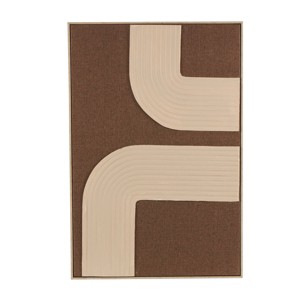 49"x33" Polyester Horizontal Geometric Framed Wall Art with Tan Layered Arches Brown - Olivia & May - 1 of 4