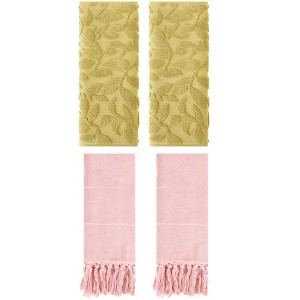 REGALWOVEN 4 Pcs Cotton Bathroom Hand Towel with Tassel 14" x 30" - 1 of 4