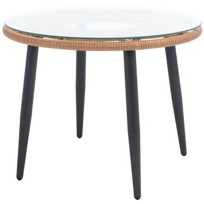 Natural Rattan and Beige Cushion 3-Piece Patio Lounge Set