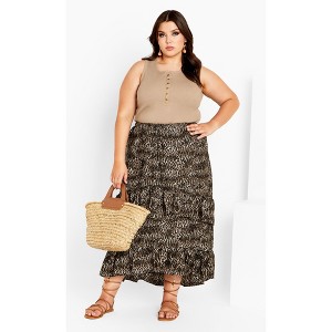 Women's Plus Size Brinley Skirt - taupe | CITY CHIC - 1 of 4