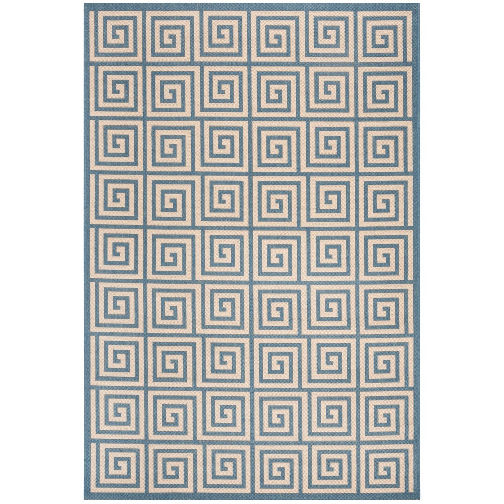 5'x7' Geometric Loomed Area Rug Cream/Dark Blue - Safavieh