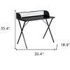 HomeRoots 39" Black Wood and Metal X-Shape Computer Desk - 3 of 4