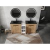 Vynxaria 72 in. Double Freestanding Glossy White Imitation Oak Plywood Bath Vanity with Black Ceramic Top KD-PACKING Ready to Assemble - 4 of 4